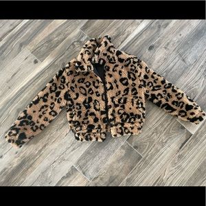 Bagatelle NYC Fluffy Leopard Jacket XS